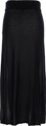 Toteme Womens Black Long Skirt With Elastic Waist Lyocell