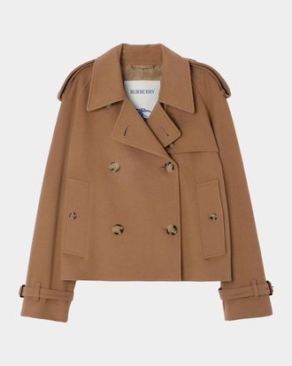 Burberry Mayfair Cropped Cashmere Trench Jacket
