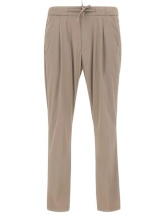 Herno Lightweight Stretch Nylon Pants With Drawstring Waistband And Classic Cut