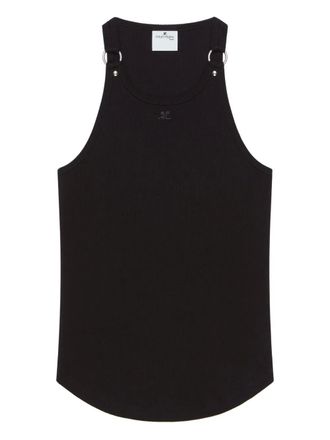 Courr&egrave;ges Canotta smanicata con scollo rotondo - Nero