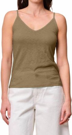 Stateside Supima Slub Jersey V-Neck Cami In Bay Leaf