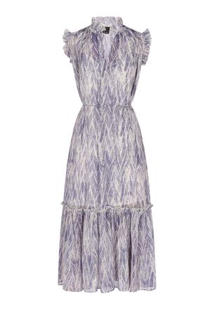 Faina Jurk Dames Blauw Veelkleurig