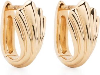 Lizzie Mandler 18K Yellow Gold Fluted Huggie Earrings - Womens - 18kt Gold