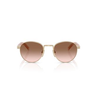 Prada 0pr B52s Round Gradient Brown Lens Sunglasses