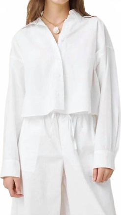 Splendid Mallory Poplin Button Down Top In White