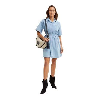 Kenzo Shirt Dresses, female, Blue, Size: XS Denim Wrap Mini Dress