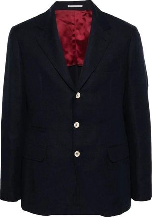 Brunello Cucinelli Elegante Blazer voor een Stijlvolle Look - Heren - Blazers - Blauw - M - Katoen - Jassen