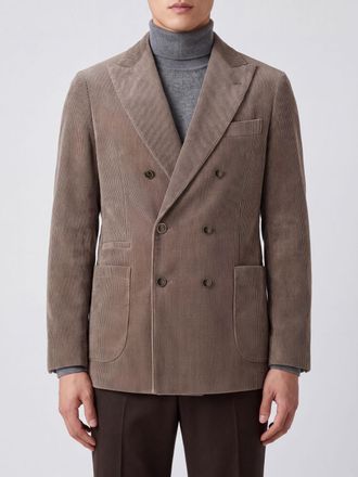 Brunello Cucinelli Blazer doppiopetto in velluto a coste con revers