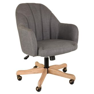Wanderlust Deco Wanderlust Deco - Silla De Madera Y Tapizada Con Ruedas Gris 63x54x40/87