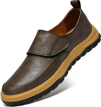 Generic Mens Casual Loafers Business Shoes Fashion Dress Sneakers Slip-on Driving Walking Shoes for Men (Khaki,5.5)