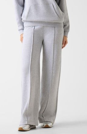 Guess Nat Straight Leg Organic Cotton Blend Fleece Sweatpants in Silver at Nordstrom, Size Large