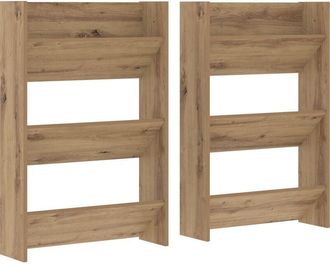vidaXL Vidaxl - Wall Shoe Cabinets with Shelf 2 pcs Artisan oak Engineered wood