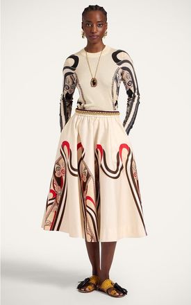 La DoubleJ Ballerina Skirt in Ambrosia Plac&eacute;e Red at Nordstrom, Size X-Small
