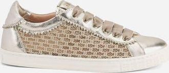 AGL Sade Plots Sneaker with Woven Texture in Platinum Leather at Nordstrom, Size 38.5