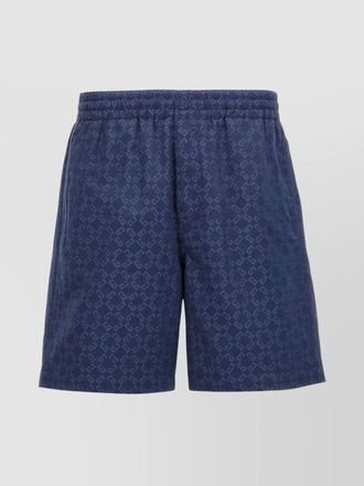 Givenchy denim logo print drawstring deck shorts