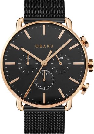 Obaku Havn Chronograph Quartz Black Dial Mens Watch V232GCVBMB