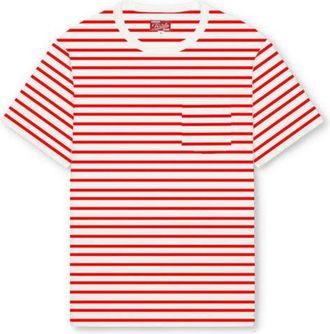 Fortela Yakut Ribbed Motif T-Shirt in White/red at Nordstrom, Size X-Large