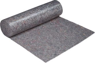 Relaxdays 5 Vellones De Pintor, Cubre Suelos, 1 M X 50 M = 50m&sup2;, Antideslizante, Impermeable, 270g/m&sup2;, Gris
