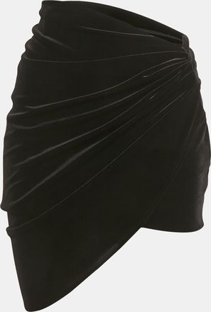 Alexandre Vauthier Black Velvet Draped Asymmetric Skirt