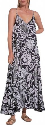 Elan Maldives Print Maxi Dress In Black