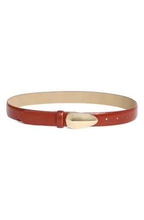 Steve Madden Glossy Teardrop Buckle Belt in Dark Rust at Nordstrom Rack, Size X-Large
