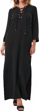 Trina Turk Catamaran 3/4 Sleeve Maxi Dress In Black