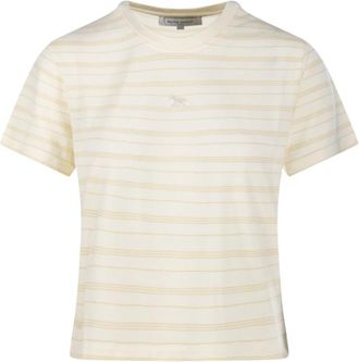 Maison Kitsun&eacute; Gestreepte Baby T-shirt - Dames - T-shirts - Beige - M - Tops