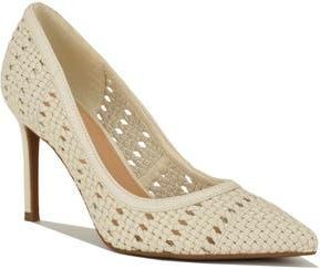 Nine West Elbeew Pointed Toe Pump in Chic Cream Woven at Nordstrom Rack, Size 5.5