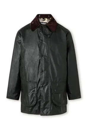 Barbour Beaufort Corduroy-Trimmed Waxed-Cotton Jacket