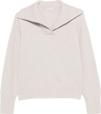 Brunello Cucinelli Ribbed Sailor-collar Sweater