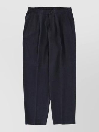 Herno linen straight-leg trousers