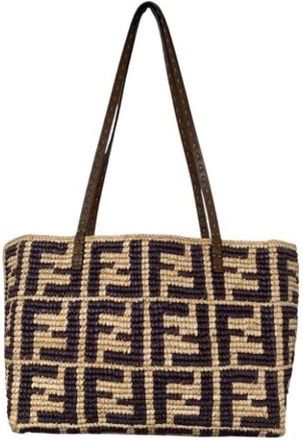Fendi Pre-owned Raffia Tote Bag - Dames - Vintage Shopper - Bruin - ONE Size - Vintage