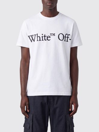 Off-white Cotton Crew Neck T-Shirt with Contrasting Logo