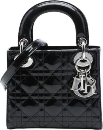 Dior Pre-owned Lady Mini Bag - Dames - Vintage Mini Tas - Zwart - ONE Size - Leer - Vintage