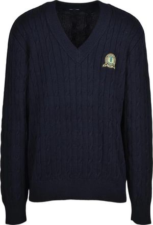Fred Perry V-hals Trui - Heren - V-hals truien - Blauw - 2XL - Katoen - Truien & Vesten