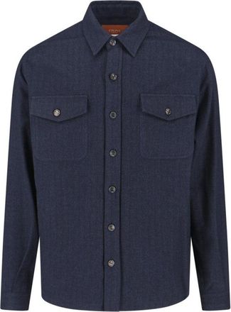Cruna Tailored Mens Shirt With Button-Down Front And Pointed Collar