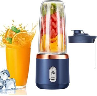 OEM Licuadora El&eacute;ctrica Port&aacute;til De 14 Oz, Multifuncional Con Tapa Y 6 Cuchillas, Recargable, Para Batidos, Licuados De Prote&iacute;nas Y Cubitos De Hielo