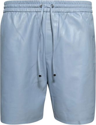 Amiri leather drawstring shorts - men - Leather - 50 - Blue