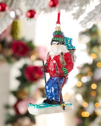 Neiman Marcus Skiing Santa Christmas Ornament