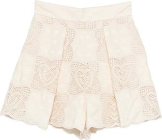 Zimmermann Wanderlust gesmockte shorts - Beige