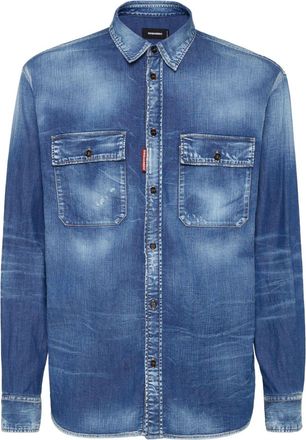 Dsquared2 Camicia denim con lavaggio scuro - Blu