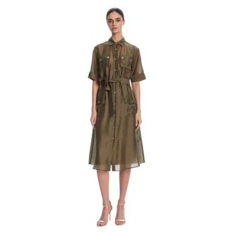 Fracomina Vestido camisero - Dresses - Mujer - Verde - XL