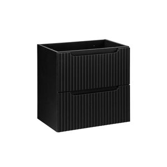 Petits Meubles Mueble bajo lavabo 60cm 2 cajones paneles de melamina y mdf negro