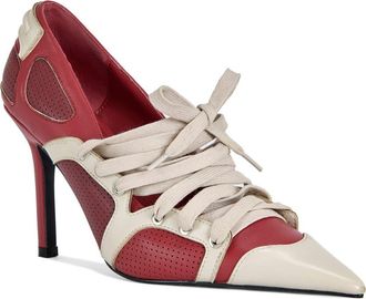 Azalea Wang Firestring Pointed Toe Pump in Red Multi at Nordstrom, Size 7.5