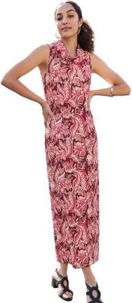 Jessica London Sleeveless Cowl Neck Maxi in Burgundy Dancing Batik at Nordstrom, Size Medium