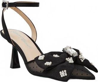 Betsey Johnson Womens Mark Bow Pumps In Black