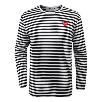 Comme Des Gar&ccedil;ons Striped Long-Sleeve T-Shirt White AZ-T164-051-1