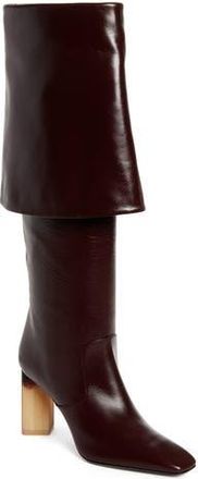 Chlo&eacute; Georgia Foldover Shaft Over the Knee Boot in Stormy Red at Nordstrom Rack, Size 7Us / 37Eu