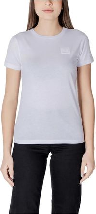 A|X Armani Exchange Slim Fit T-shirt met korte mouwen en ronde hals - Dames - T-shirts - Wit - XS - Katoen - Tops