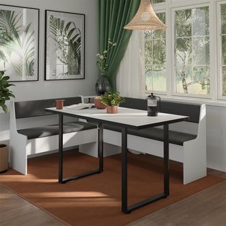 Vicco Conjunto Con Banco Esquinero Roman, Blanco, 150.1 X 180.1 Cm, Vicco
